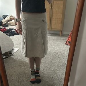 Beige midi Panel Skirt. Y2K